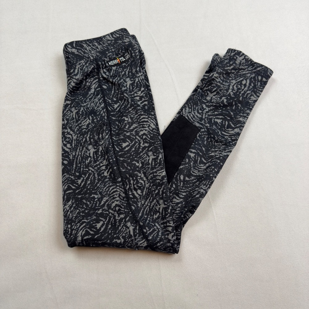 Kerrits Horse Riding Breeches with Knee Patches Black Grey Pattern Women's Small